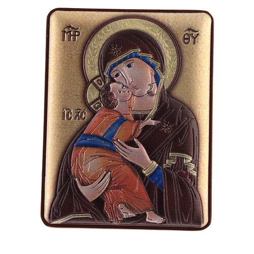 Bilaminate silver bas-relief, 2.5x2 in, Our Lady of Tenderness 1