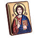 Baixo-relevo ícone Cristo Pantocrator 6x5 cm bilaminado s2