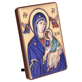 Baixo-relevo bilaminado ícone Mãe de Deus Hodegetria 10x7 cm