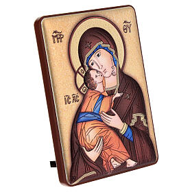 Baixo-relevo bilaminado ícone Nossa Senhora da Ternura 10x7 cm
