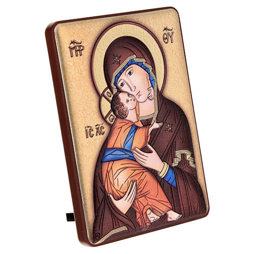 Baixo-relevo bilaminado ícone Nossa Senhora da Ternura 10x7 cm 2