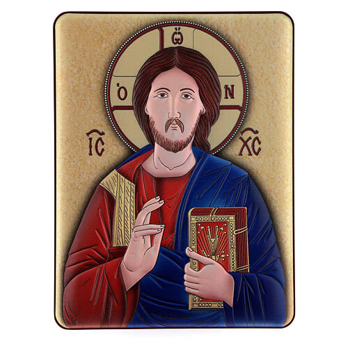 Picture of Christ Pantocrator, 8.7x6.3 inches, silver bilaminate bas-relief 1