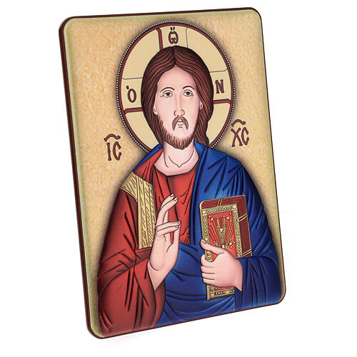 Christ Pantocrator icon bilaminate picture 22x16 cm 3