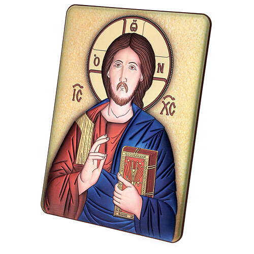 Bas-relief Christ Pantocrator bilaminé 33x25 cm 3