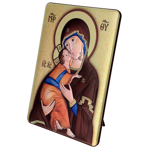 Our Lady of Tenderness, bilaminate silver bas-relief, 13x10 in 3