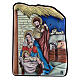 Coloured bilaminate bas-relief of the Nativity in the stable, 2.5x2 in s1