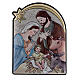 Coloured bilaminate bas-relief of the Nativity with ox and donkey, 2.5x2 in s1