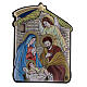 Nativity Holy Family with stable bas-relief bilaminate 6x5 cm s1