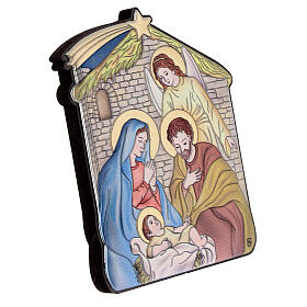 Bas-relief Nativity Holy Family bilaminate stable 10x7 cm