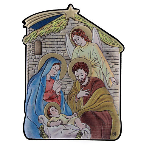 Bas-relief Nativity Holy Family bilaminate stable 10x7 cm 1