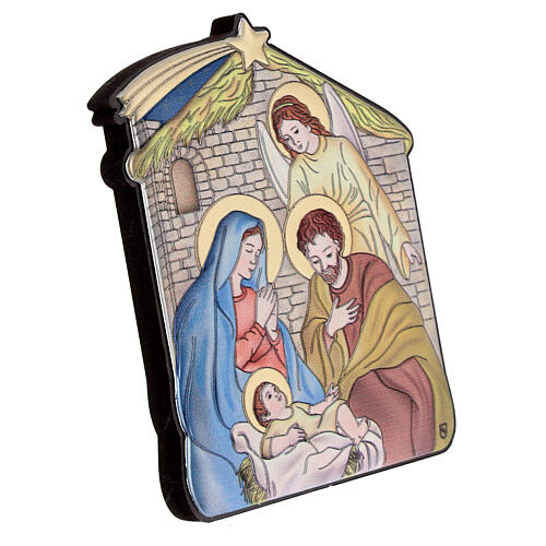 Bas-relief Nativity Holy Family bilaminate stable 10x7 cm 2