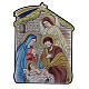Bas-relief Nativity Holy Family bilaminate stable 10x7 cm s1