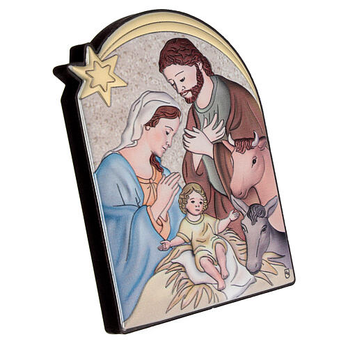 Quadro Natività bue e asinello bilaminato 10x7 cm 2