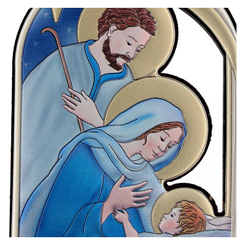 Bas-relief of the Nativity with comet, bilaminate metal, 4x3 in 2