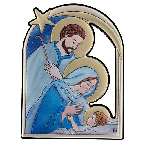 Nativity Holy Family picture bilaminated bas-relief 10x7 cm comet star 1