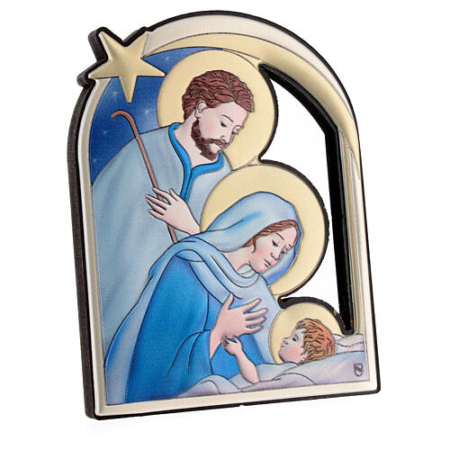Nativity Holy Family picture bilaminated bas-relief 10x7 cm comet star 3