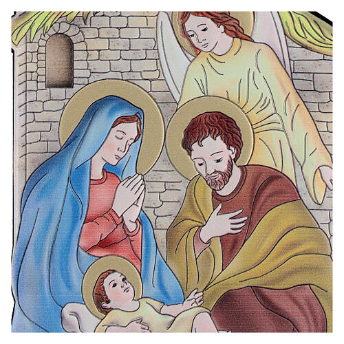 Bilaminate picture of the Nativity with angel, 5.5x4 in 2