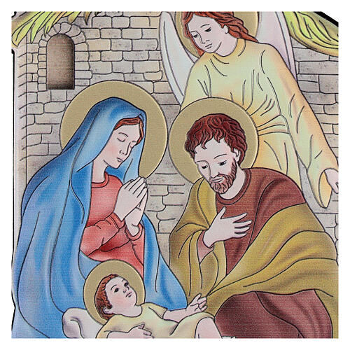 Bassorilievo bilaminato Natività 14x10 cm capanna Nazaret 2