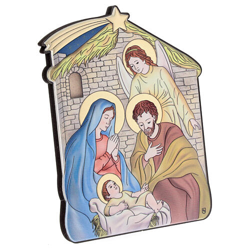 Bilaminated Holy Family picture Nazareth stable 14x10 cm 3
