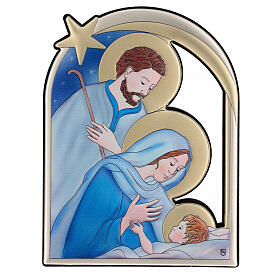 Bas-relief bilaminate Holy Family picture star 14x10 cm