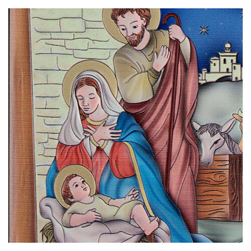 Tableau Nativité étoile Nazareth bilaminé 14x10 cm 2