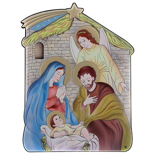 Bajorrelieve bilaminado Natividad cabaña Nazaret 21x16 cm 1