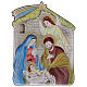 Bilaminated bas-relief Nativity picture Nazareth stable 21x16 cm s1