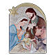Bilaminated Holy Family picture ox and donkey 21x16 cm s1