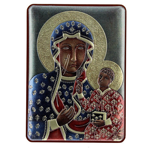 Bilaminate picture of Our Lady of Czestochowa, 4x3 in 1