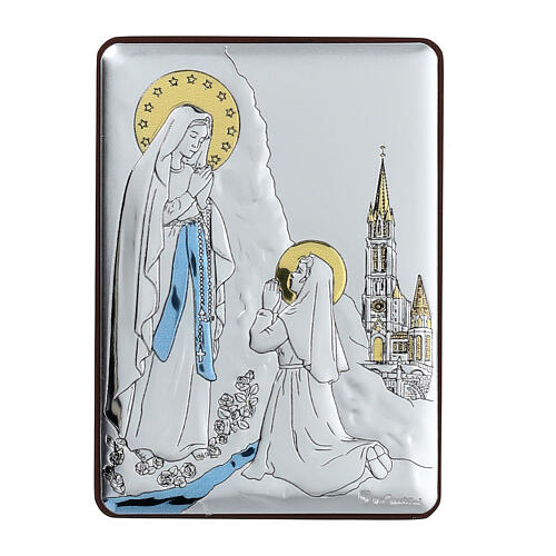Bilaminate picture of Our Lady of Lourdes, 4x3 in 1