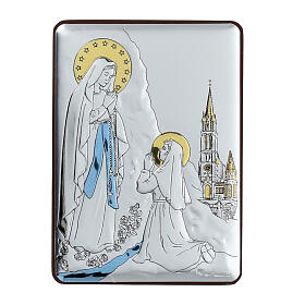 Our Lady of Lourdes bilaminated picture 10x7 cm