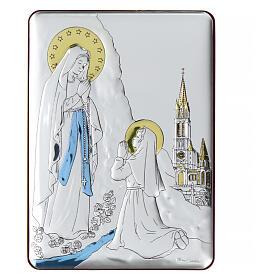 Bajorrelieve Virgen de Lourdes 14x10 cm bilaminado