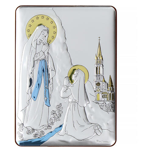 Bassorilievo Madonna di Lourdes 14x10 cm bilaminato 1