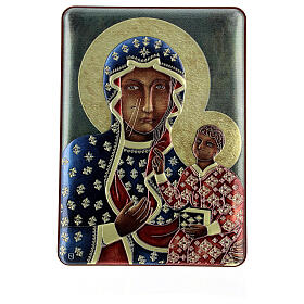 Bilaminate silver bas-relief of Our Lady of Czestochowa, 5.5x4 in
