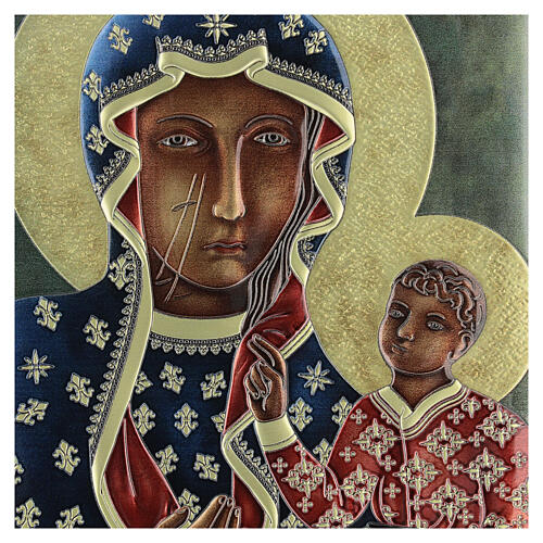 Quadro 22x16 cm Madonna Czestochowa appendibile bilaminato 2