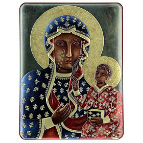 Bilaminated picture Our Lady of Czestochowa with Child 22x16 cm
