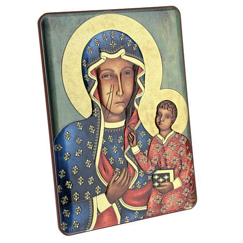 Bilaminated picture Our Lady of Czestochowa with Child 22x16 cm 3