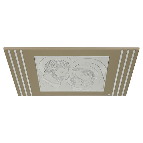 Reliefbild mit Silberbeschichtung – Heilige Familie in Umarmung, 42 × 68 cm, Valenti 3