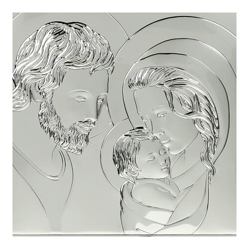 Holy Family, dove-coloured background with silver bilaminate image, Valenti Argenti, 17x27 in 2