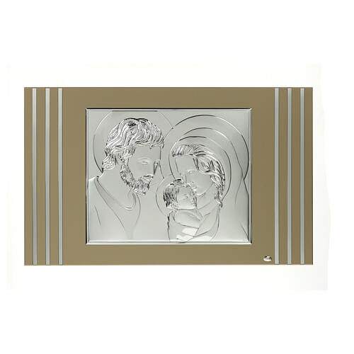 Bilaminate dove gray Holy Family picture Valenti Argenti 40x70 cm 1