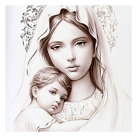 Virgin with Child, details in silver leaf, Valenti, 5.5x4 in