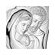 Heart-shaped picture, Holy Family, 8x6 in, silver bilaminate, Valenti s2