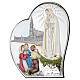 Our Lady of Fatima, colourful silver bilaminate heart, 4x3.5 in, Valenti Argenti s1