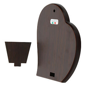 Our Lady of Lourdes bilaminate shaped silver colored Valenti 11x9 cm