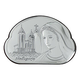 Image of Our Lady of Medjugorje, silver bilaminate, 2x3.5 in, Valenti Argenti