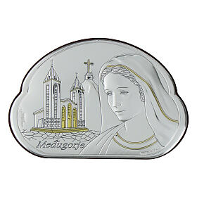 Virgen Medjugorje bilaminado plata oro Valenti 6x9 cm