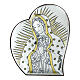 Our Lady of Guadalupe, heart-shaped image, silver bilaminate and golden details, Valenti, 2.5x2 in s1