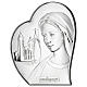 Our Lady of Medjugorje, silver bilaminate heart, Valenti, 4x3.5 in s1