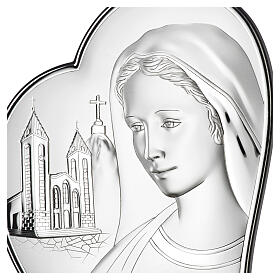 Cuadro Virgen Medjugorje bilaminado plata Valenti 15x12 cm