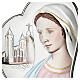 Our Lady of Medjugorje, heart-shaped bas-relief, coloured silver bilaminate, Valenti, 6x5 in s2